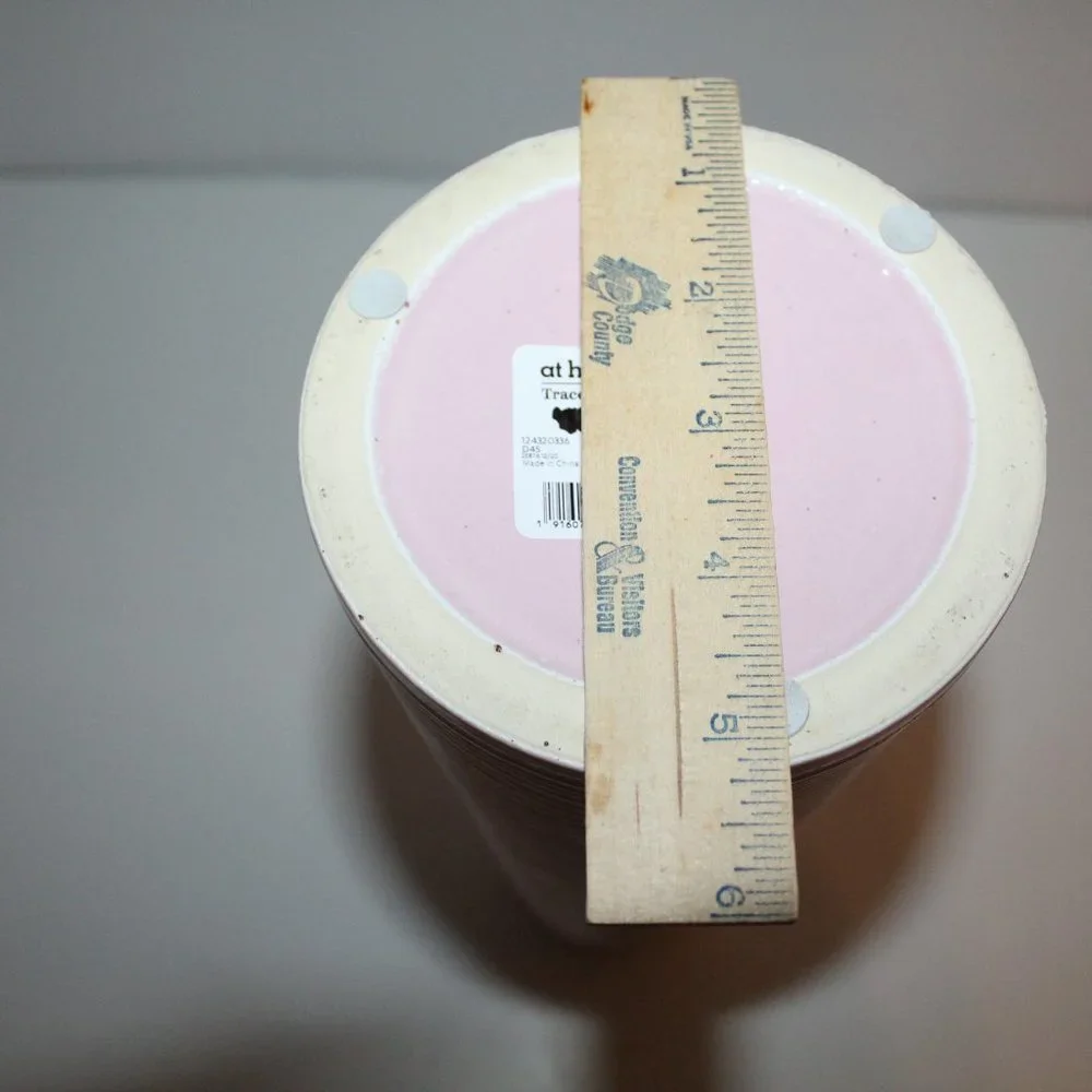 Tall Skinny Pink White Striped‎ Vase by at Home Tracy Boyd